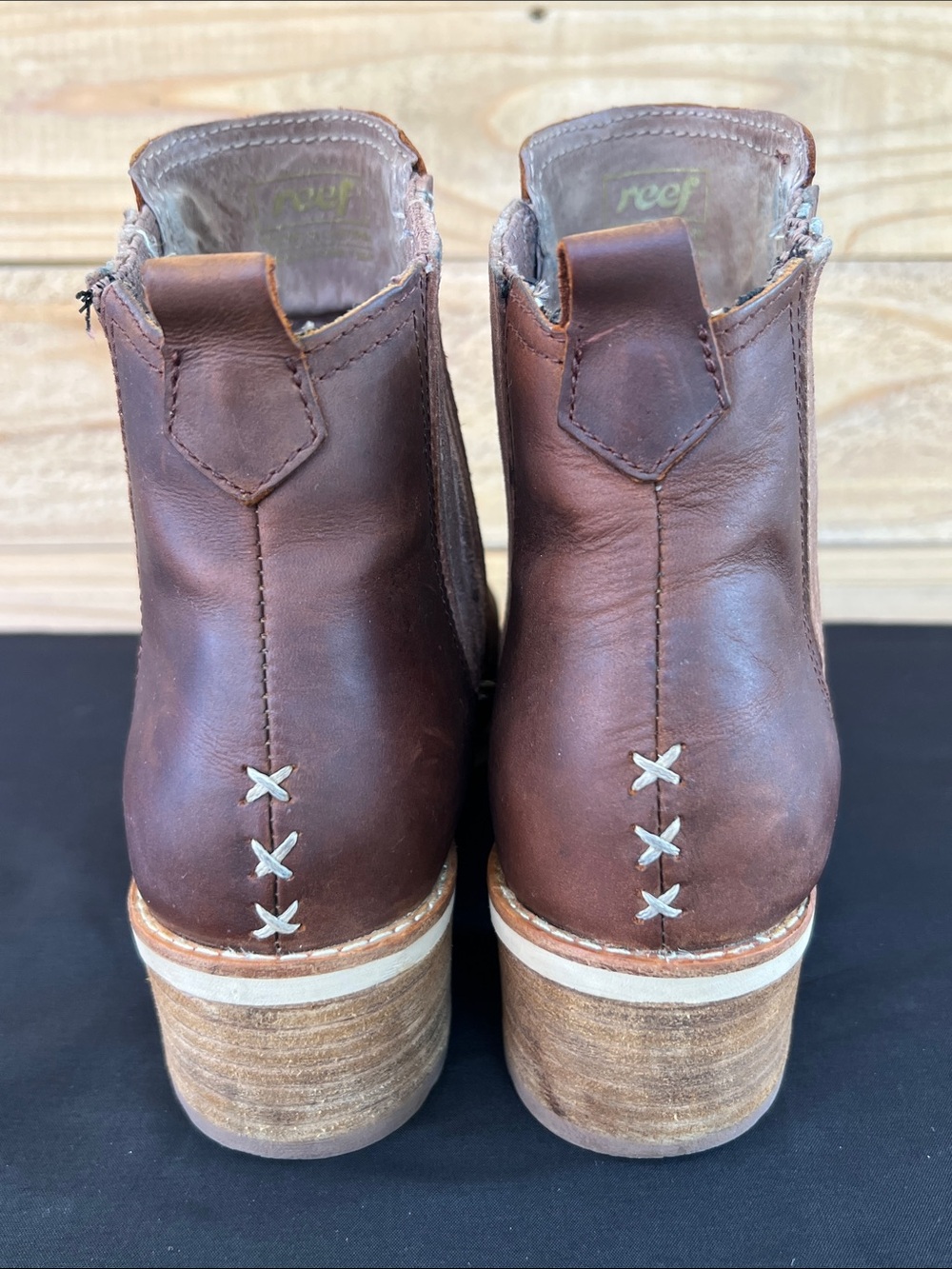 Reef Women's Brown Leather Chelsea Ankle Boots - Picture 5 of 10